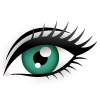 Eye color: blue-green